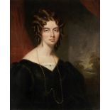 Sir John Watson Gordon R.A. (British, 1788-1864) Portrait of Amelia Frances Pellat in a black dre...