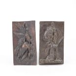 After Pierre Jules M&#234;ne (French, 1810-1879): An associated pair of patinated bronze plaques...