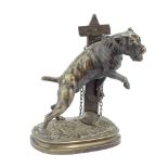 Prosper Lecourtier (1851-1924): A patinated bronze model of a bull mastiff 'Prenez Garde au Chien'
