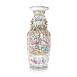 A 19th century Canton famille rose porcelain hall vase