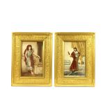 A pair of late 19th/early 20th century Austrian porcelain figural plaques ...