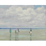 Andr&#233; Gisson (American, 1921-2003) Figures at low tide at Roanoke Point, Suffolk County, Ame...