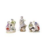 Three late 19th/20th century Meissen porcelain figural groups