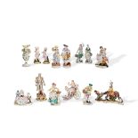 A collection of late 19th and 20th century decorative Continental porcelain figures (14)