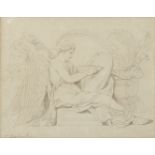 Thomas Rowlandson (London 1756-1827) Triton and nymphs (and another, of a winged figure inscribin...