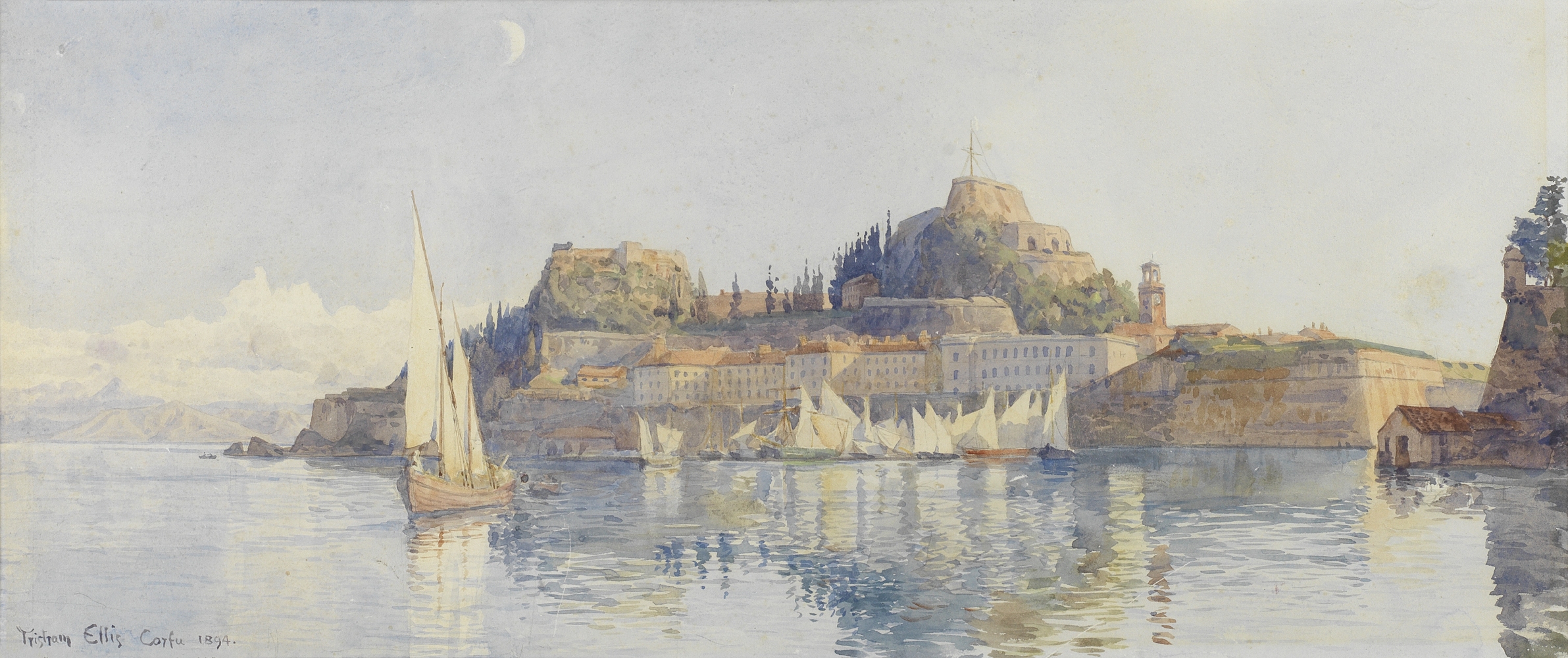Tristram Ellis (British, 1844-1922) View of the Old Fortress, Corfu