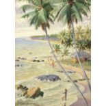 Abraham Christopher Gregory Suriarachi Amarasekara (Sri Lankan, 1883-1983) Beach scene