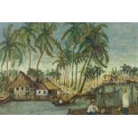 Aquilla Agnes Seekings, 20th Century Malay Kampung on coast, Singapore, 1965