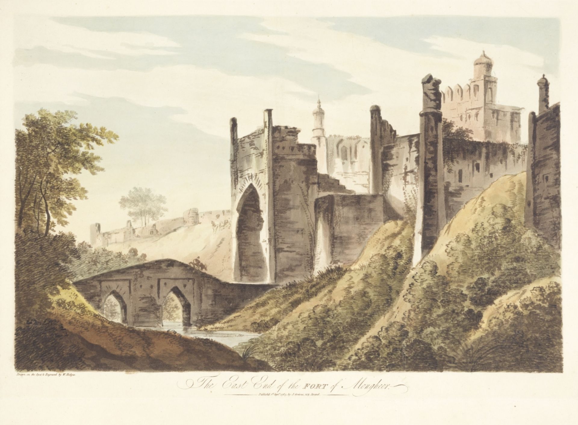 William Hodges, R.A. (London 1744-1797 Devon) 'The East End of the Fort of Mongheer' hand-coloure...