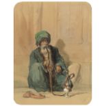 Vittorio Amadeo Preziosi (Maltese, 1816-1882) Study of an elderly man smoking narghile