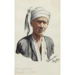 Maung Su Yatanabon (Burmese, 1903-1965) A set of three Burmese portraits Palang Old Aban;Hkahku K...