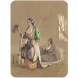Vittorio Amadeo Preziosi (Maltese, 1816-1882) Turkish women in an interior