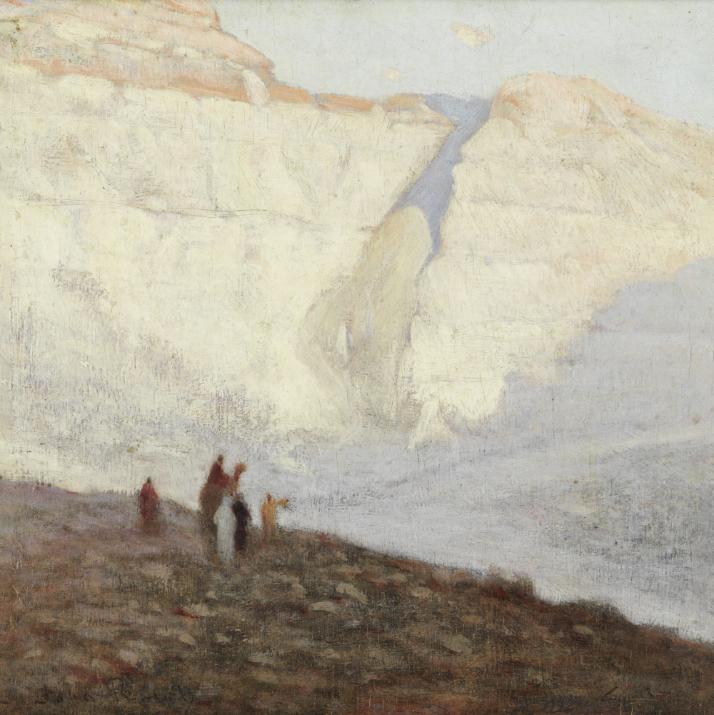 John Ralph (British, 19th/20th Century) Figures in a desert landscape