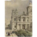 Charles William Andrews (British, circa 1830-1869) Manila Cathedral after the 1863 earthquake, Ph...