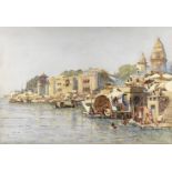 Robert Weir Allan RSA RWS RSW (British, 1852-1942) The River Ganges in Benares, India