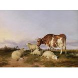 Thomas Sidney Cooper, RA (British, 1803-1902) Cattle and sheep in a meadow