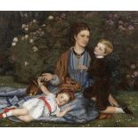 Arthur Hughes (British, 1832-1915) Portrait of Mrs Waring Finch and two of her children