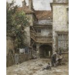 L&#233;on Augustin Lhermitte (French, 1844-1925) Cour du vieux logis a Bourges