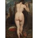 William Etty, RA (British, 1789-1849) Female nude, seen from behind, leaning on a rock