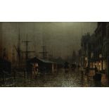 Arthur Edmund Grimshaw (British, 1868-1913) The dockside by night, Glasgow