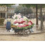 Victor-Gabriel Gilbert (French, 1847-1935) The flower seller, place du Th&#233;&#226;tre Fran&#23...