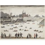 Laurence Stephen Lowry R.A. (British, 1887-1976) Crime Lake Offset lithograph printed in colours,...