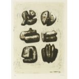 Henry Moore O.M., C.H. (British, 1898-1986) Six Stone Figures Lithograph printed in colours, 1973...