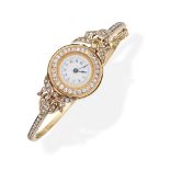 DIAMOND-SET FOB WATCH/BANGLE,