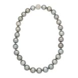 CULTURED PEARL NECKLACE WITH DIAMOND-SET CLASP