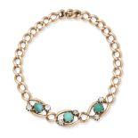 TURQUOISE AND DIAMOND-SET BRACELET,