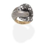 DIAMOND AND BLACK DIAMOND DRESS RING