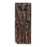 A carved relief of Saint Barbara 17th century