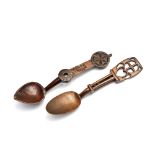 A Welsh 19th century love spoon, together with another (2)