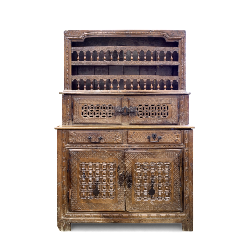 An 18th century Continental carved walnut dresser