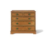 A Victorian pine and simulated malachite chest
