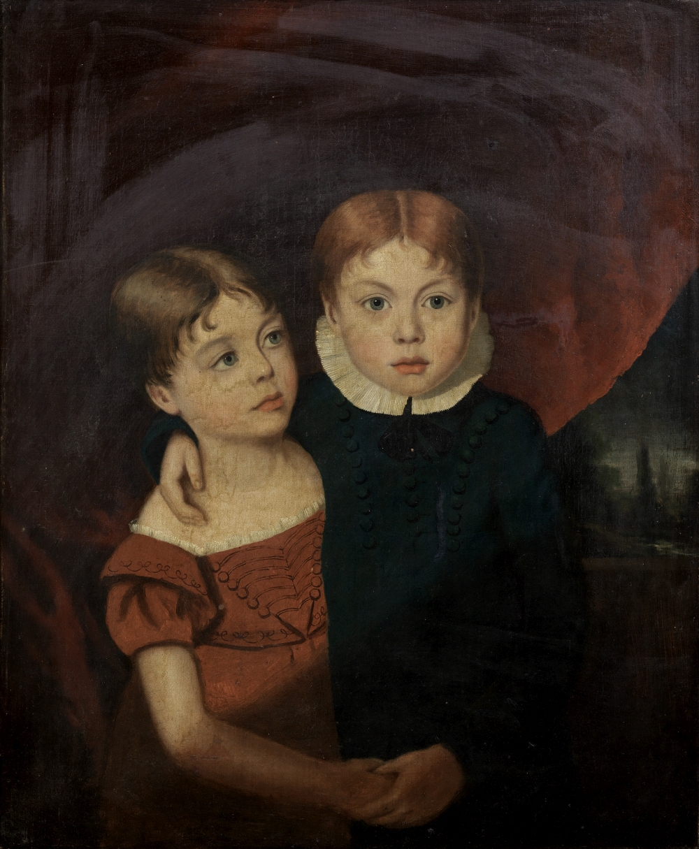 English School (19th Century) Siblings