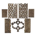 A collection of carved oak reliefs and panels 16th century and later (8)