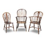 A 19th century Windsor ash and elm armchair (3)