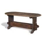 An interesting oak trestle-end table Late 16th / early 17th century