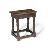 An oak joined stool Late 17th century