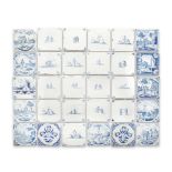 A collection of Dutch and English Delft tiles 18th and 19th century