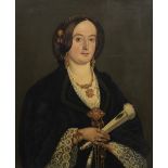 English School (19th Century) A portrait of a bejewelled lady