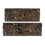 A collection of carved oak appliques and panels 17th-18th century (8)