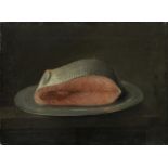 English School (19th Century) A still life of a piece of salmon on a pewter plate (Unframed)