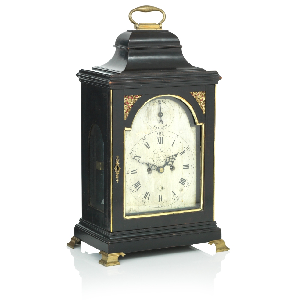 An 18th century ebonised bracket clock George Wood, London