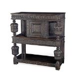 A fine early 17th century oak court cupboard of small size