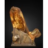 Spectaculaire cristal de quartz fum&#233; sur socle &#233;clair&#233; Impressive Smoky Quartz Cry...