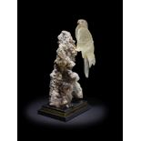 Faucon en citrine sur sa base en quartz fum&#233; rutile par Peter Muller Citrine Carving of a F...