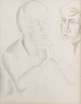 Jessica Dismorr (British, 1885-1939) Double Portrait 31 x 24.4 cm. (12 1/8 x 9 5/8 in.) (Executed...
