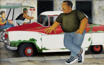 Beryl Cook O.B.E. (British, 1926-2008) Havana 45.8 x 71.8 cm. (18 x 28 1/4 in.) Painted in 2000